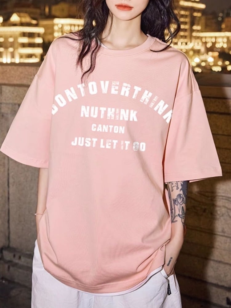 ♡TIME SALE♡新品多め✨通勤やちょっとした懇談会などに✨シンプル綺麗系 大胆ロゴが目を引く ユニセックスオーバーサイズロゴT ストリート