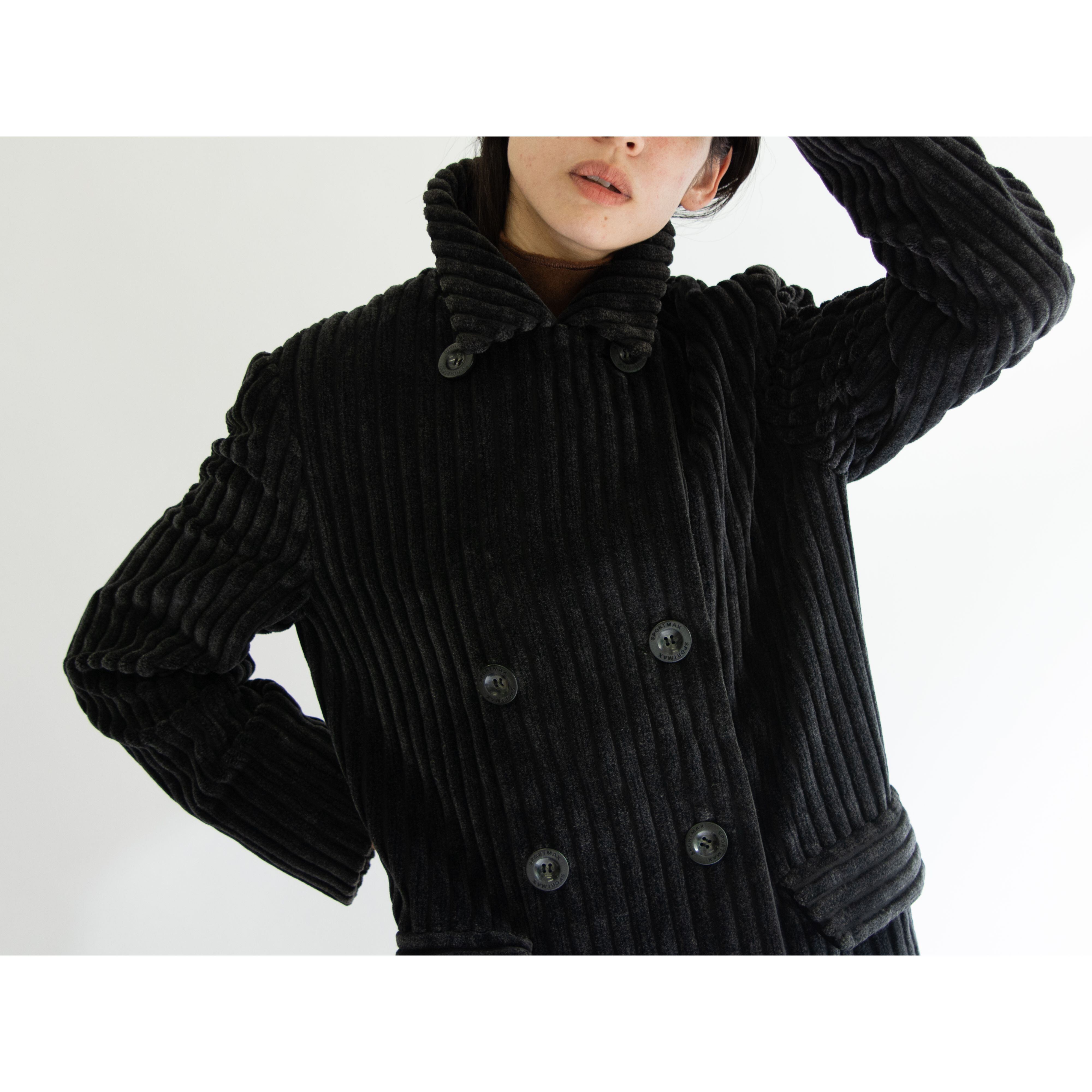 【MaxMara SPORTMAX】Made in Italy 100% Cotton Corduroy Double Jacket（マックスマーラ スポーツマックス イタリア製 太畝コーデュロイダブルジャケット コート）