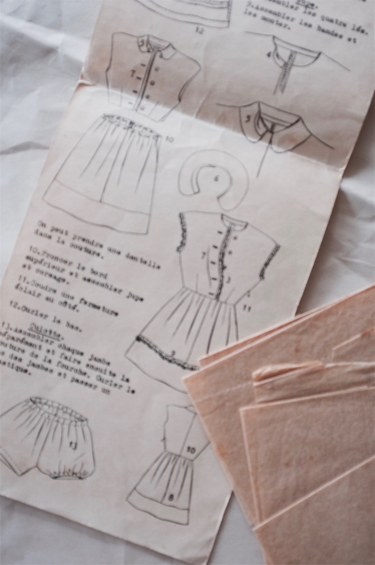 1948s France 永遠の子供服と型紙 女の子 パターン アンティーク