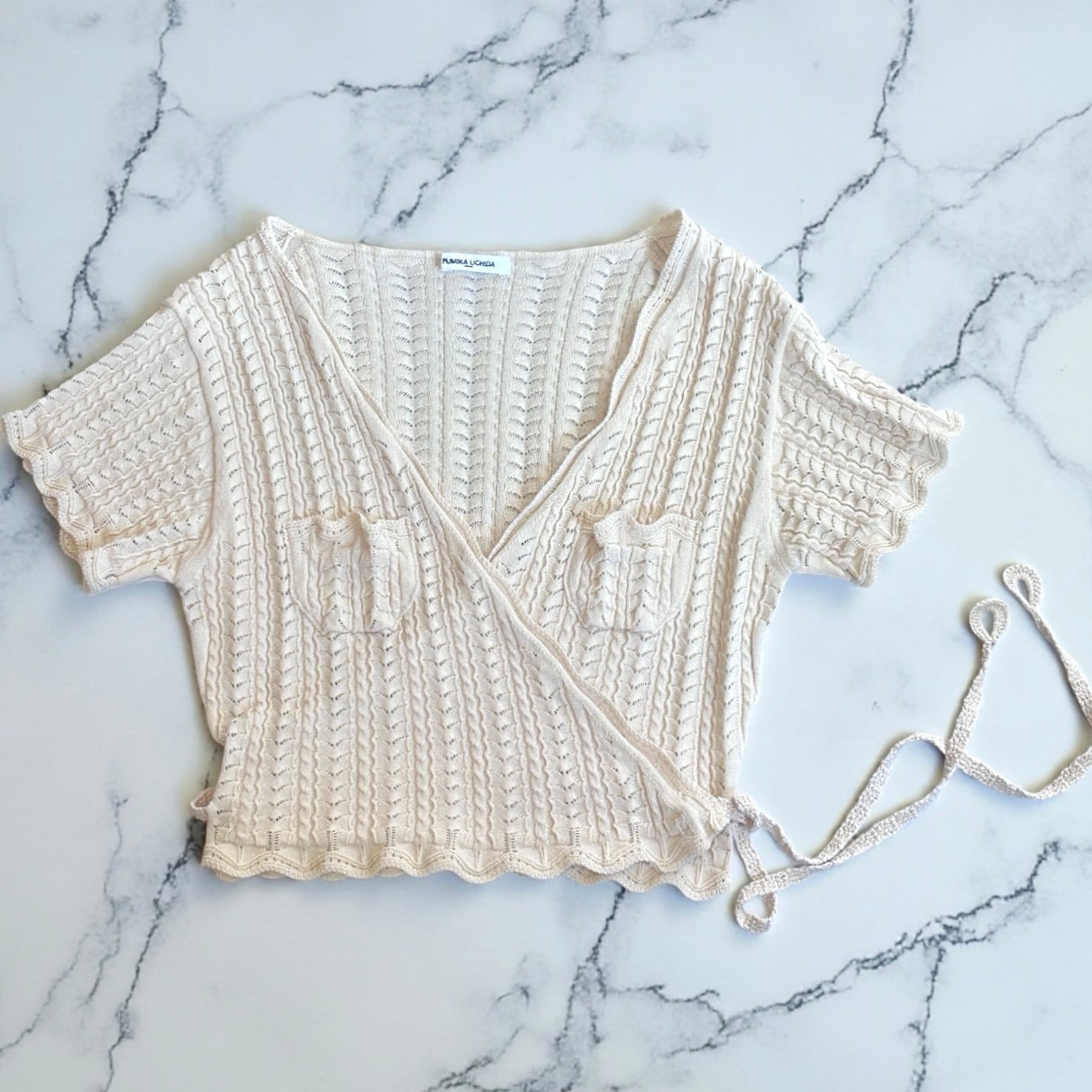 FUMIKA_UCHIDA  [LACE KNIT CACHE-COEUR TOP]