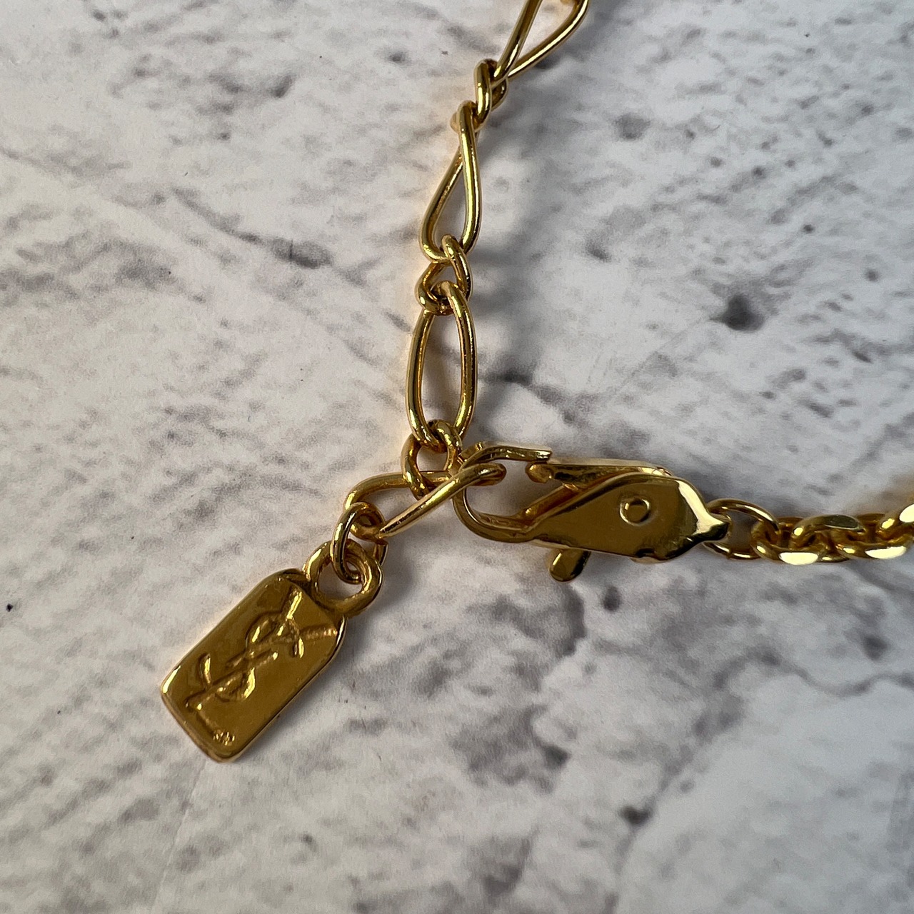 SAINT LAURENT サンローラン ハート ストーン  ネックレス ゴールド A-11866