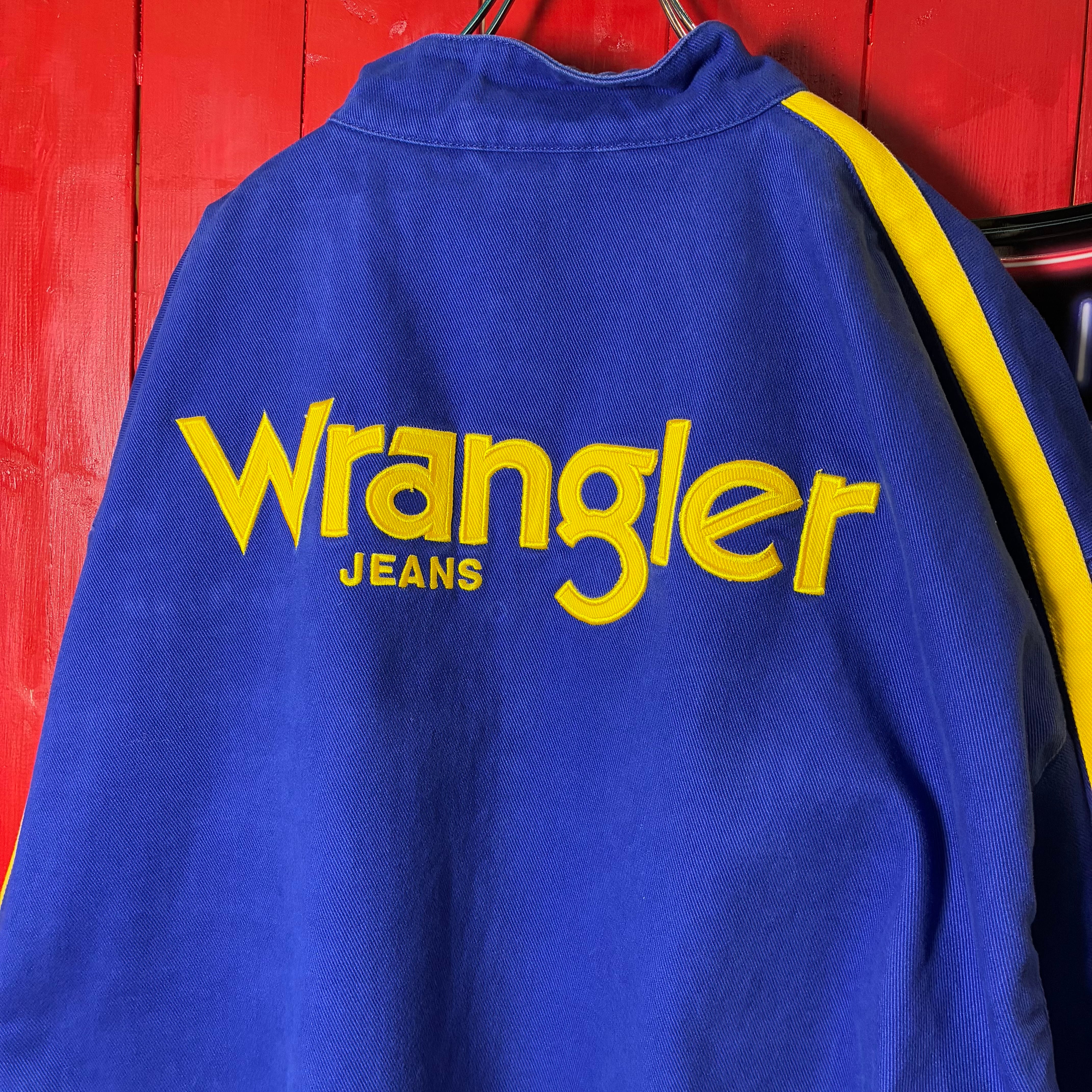 CHASE NASCAR レーシングジャケットWrangler ラングラー 青黄 フルデコ