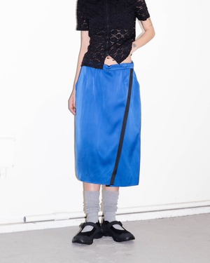1980-90s Yves Saint Laurent - satin wrap skirt