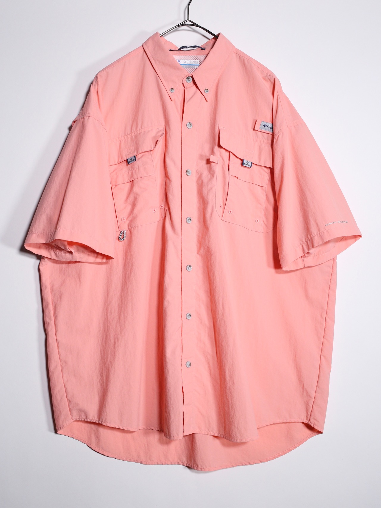 "Columbia" pink PFG fishing design s/s shirt - 7