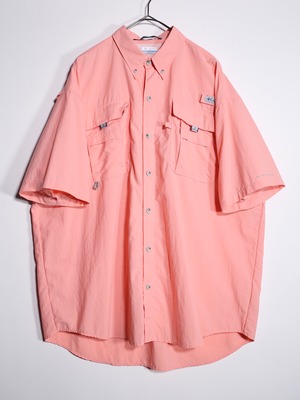 "Columbia" pink PFG fishing design s/s shirt