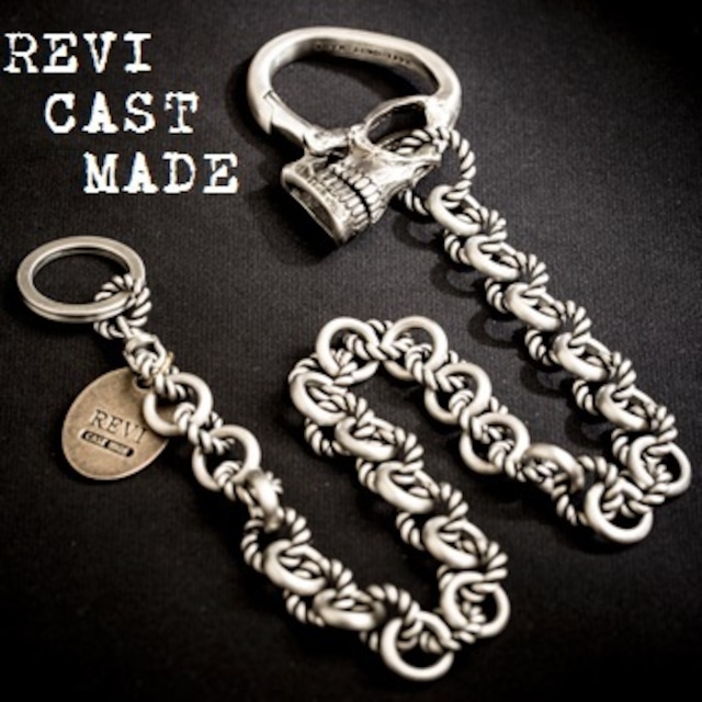 REVI CAST MADE / レヴィキャストメイド「Aloud Wallet Chain Twist」ウォレットチェーン カラビナ スカル ドクロ シルバー アクセサリー キーリング キーチェーン ロック パンク ROCK PUNK バイカー バンド メンズ レディース ギフト ラッピング無料 ステージ衣装 Rogia