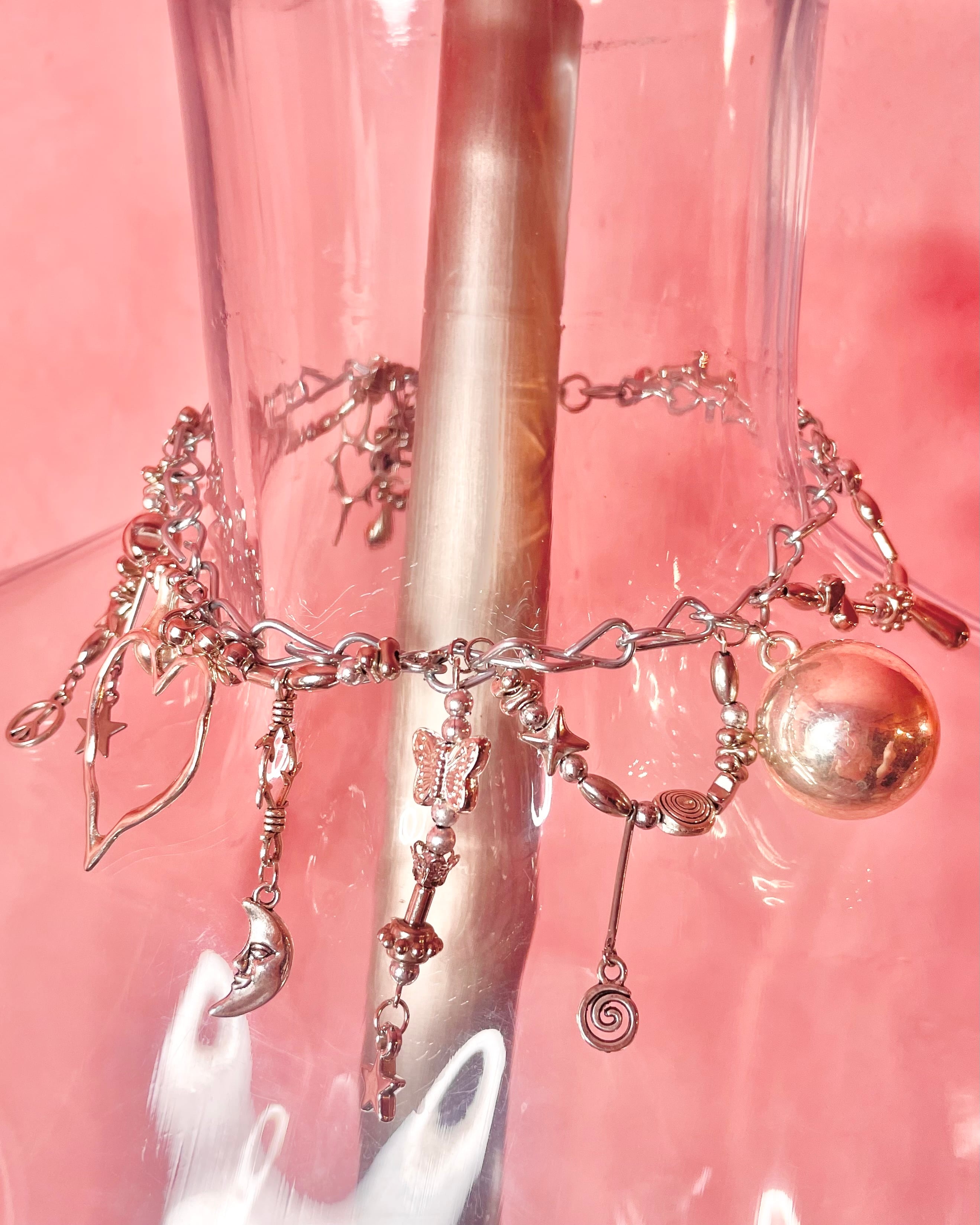 Chunky Charm Necklace 〈Silver〉