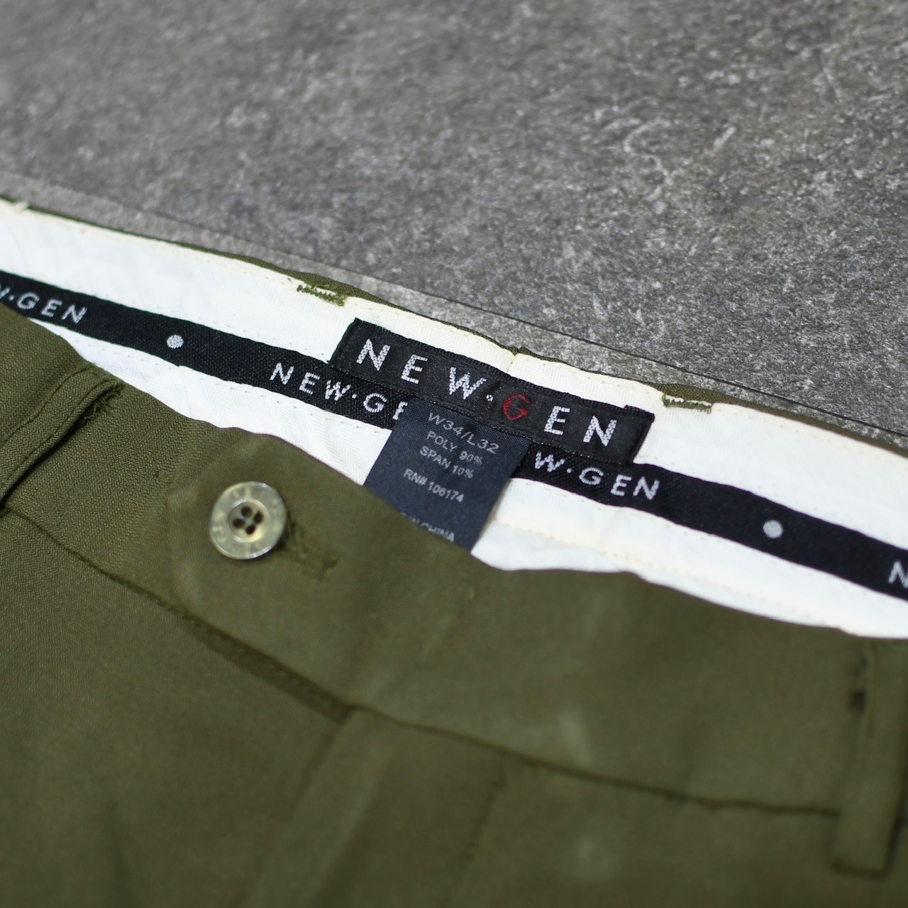 NEW・GEN  drape silhouette wide 2tuck slacks khaki