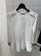 BORDERS at BALCOMY RAYON PEPLUM KNIT3色展開 ボーダーズアットバルコニー　レーヨンペプラムニット