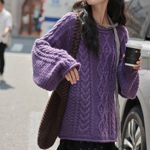 cable-knit oversized sweater J00056