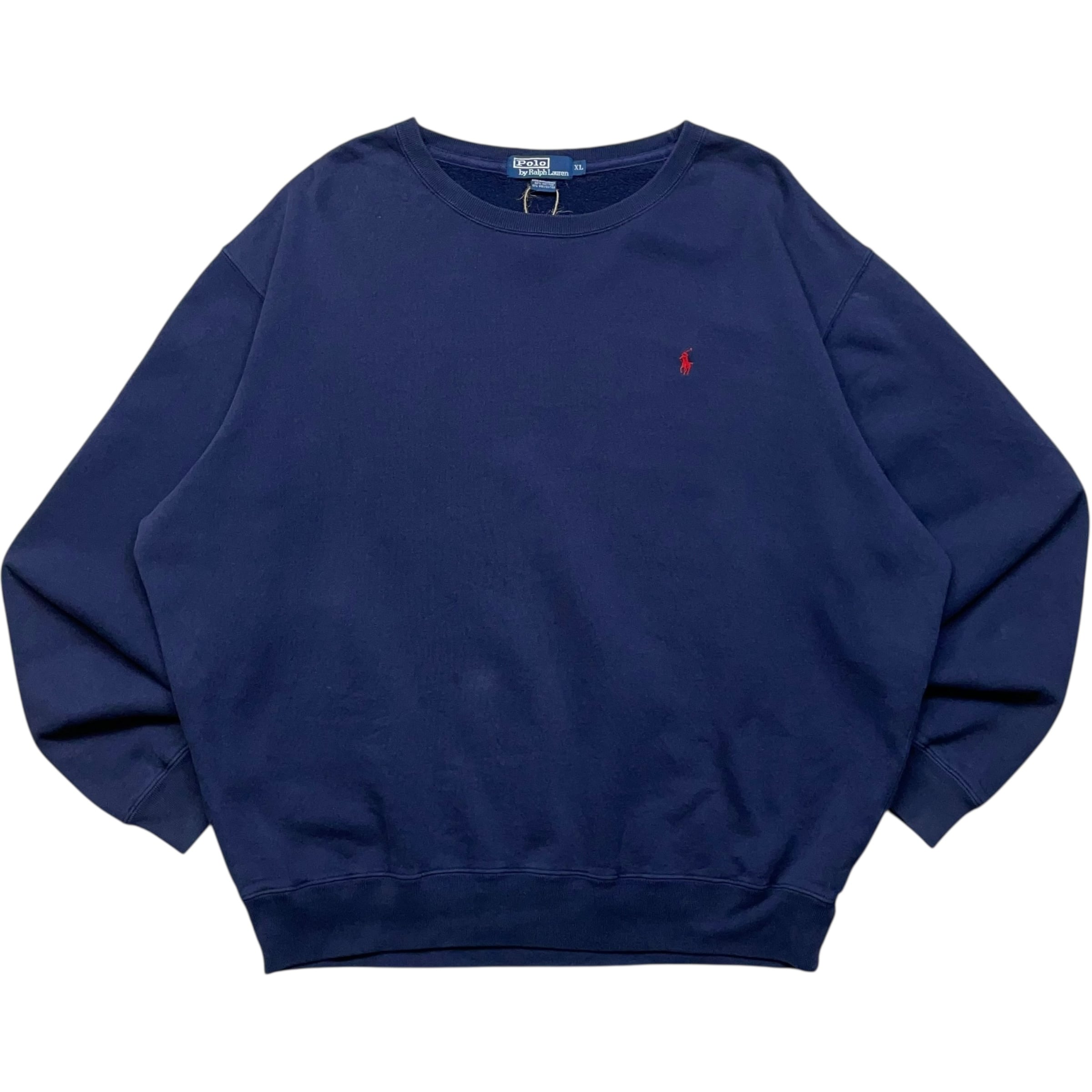 《XL》 Polo by Ralph Lauren ポロバイラルフローレン スウェット ポニー ワンポイント ネイビー 90年代 vintage no.8874