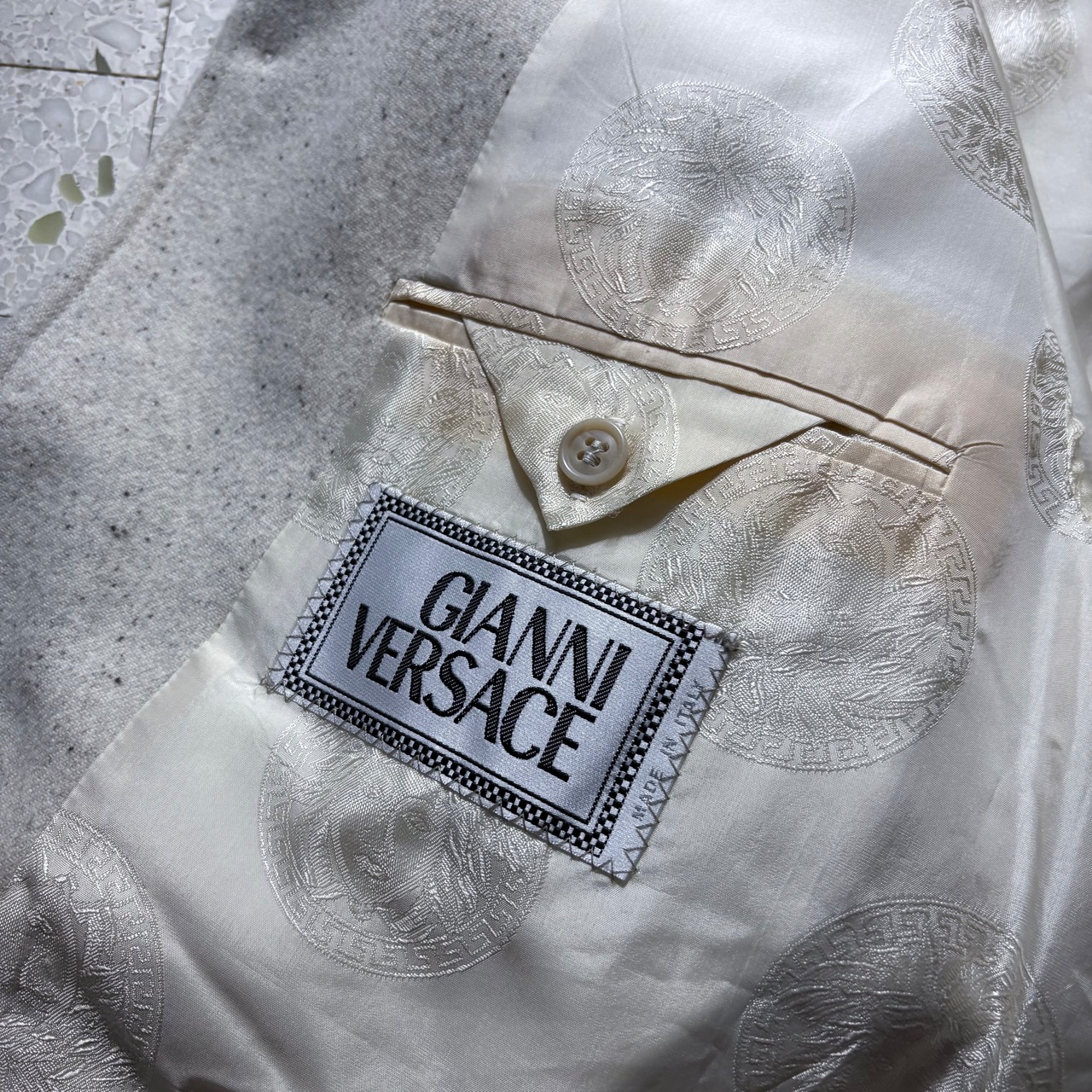 vintage GIANNI VERSACE angora nep tailored jacket