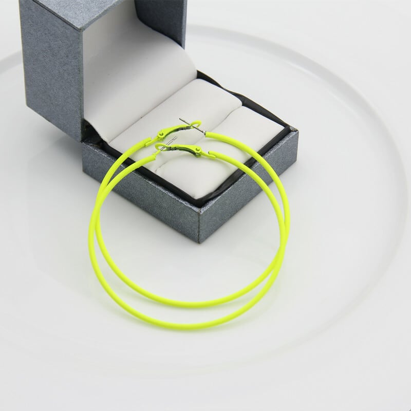 フープピアス ネオンイエロー 蛍光 ネオンカラー ダンス イベント フェス 衣装 発表会 派手 目立つ アクセサリー