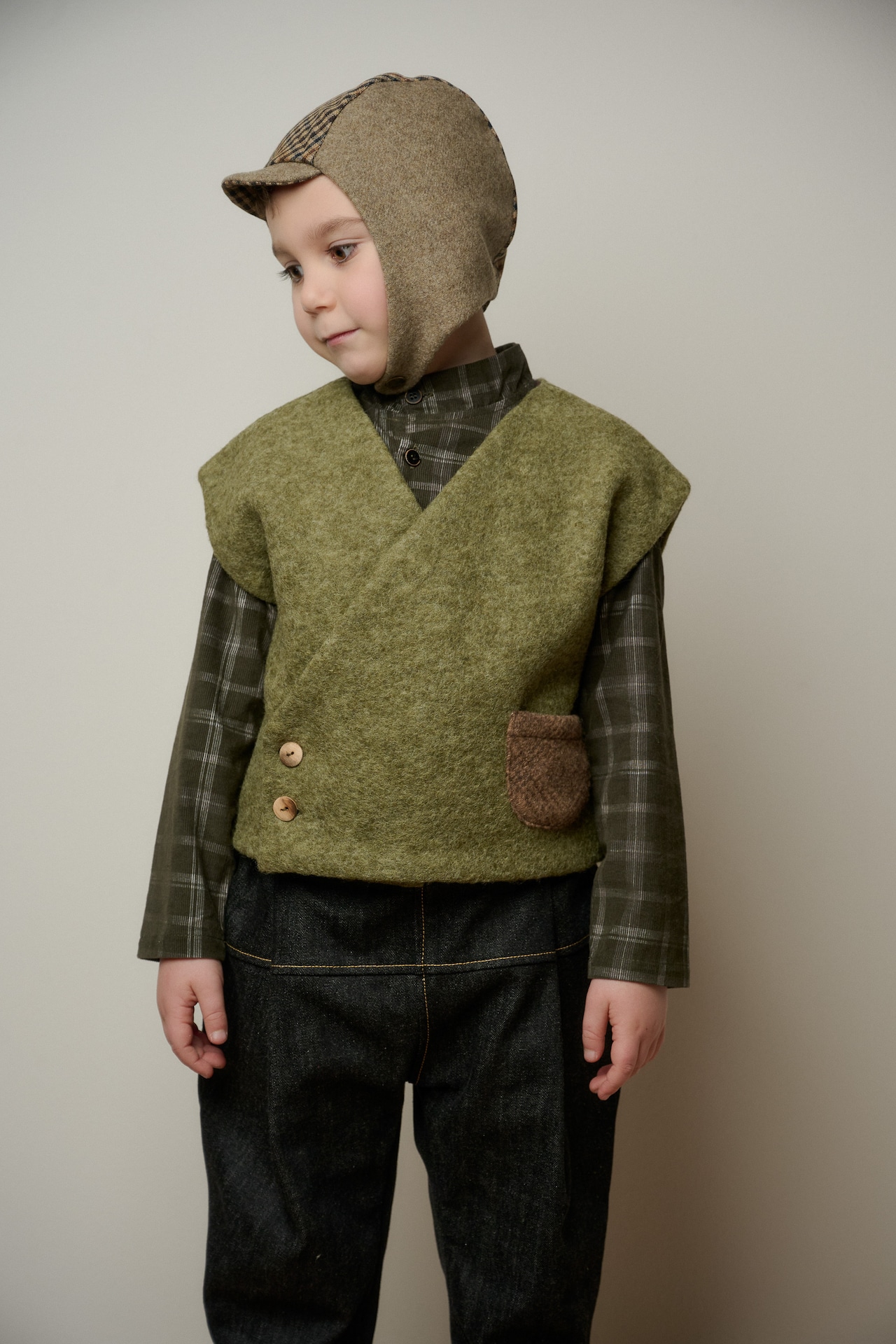 HELLOLUPO ALI GILET - Yucca(2(18-24m)~4-5y)