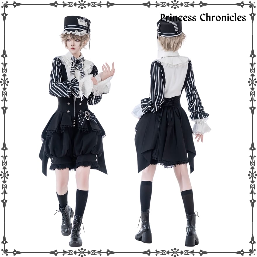 サブカル 服 地雷系 通販 王子 皇子系 ブランド Princess Chronicles ハーフパンツ かぼちゃパンツ リボン付き 上品 エレガント きれいめ コンカフェ 舞台衣装 ロリィタ