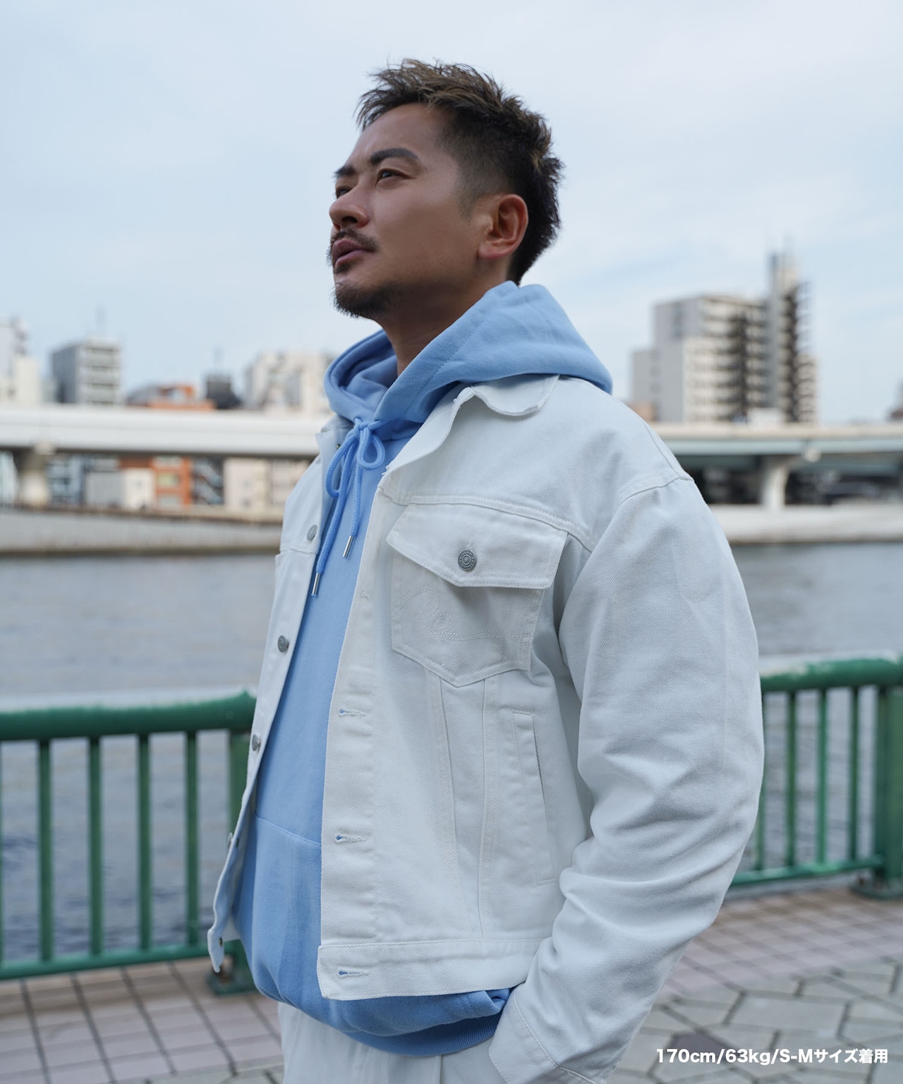 【#Re:room】 WHITE DENIM BIG JACKET［REJ121］