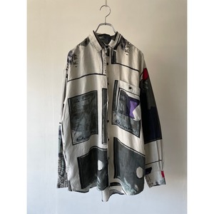 -GOOUCH- linen art pattern shirt