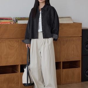 corduroy short shirt　J00204