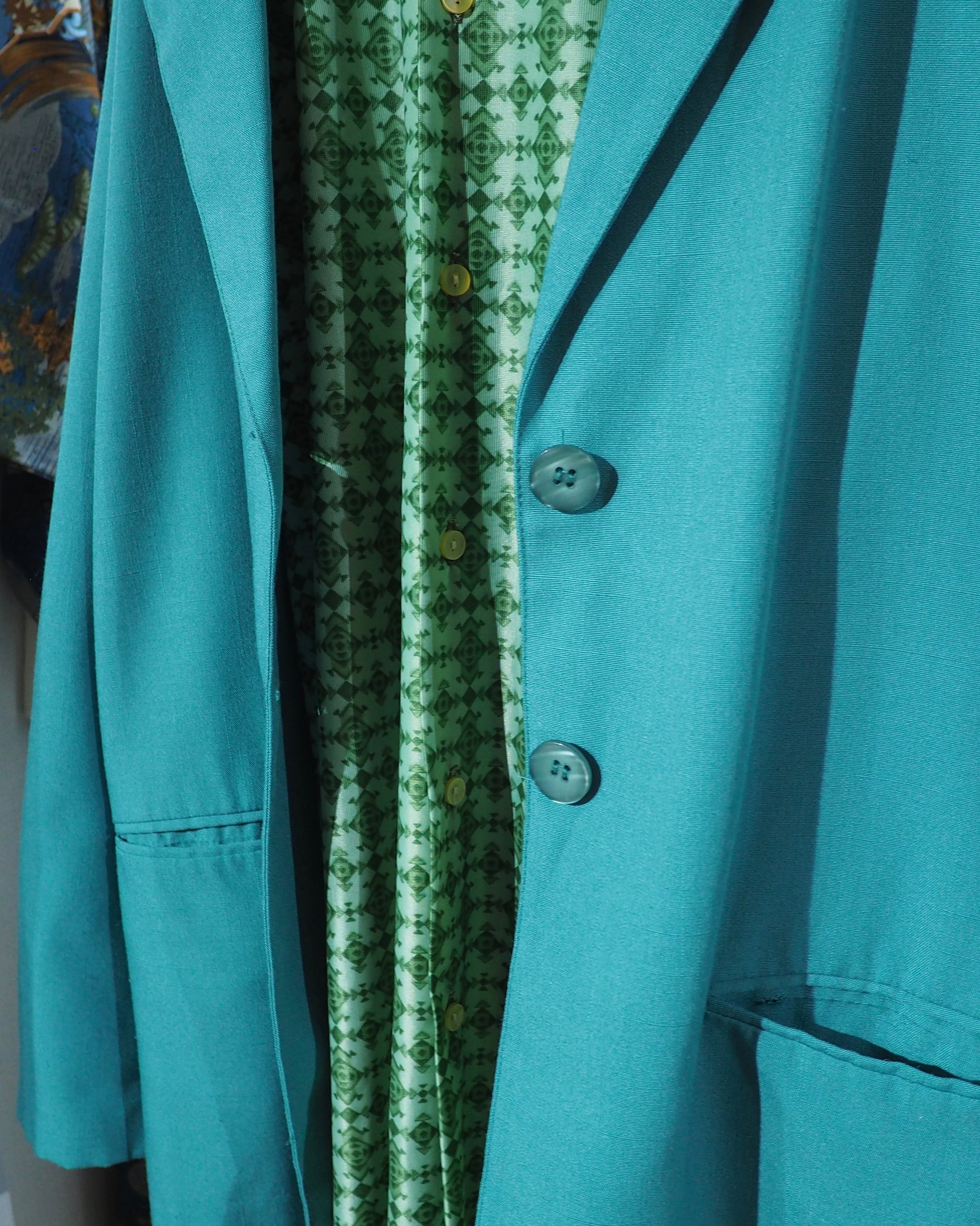 1990s " SAGHARBOR " Beautiful Turquoise Green Color vintage loose Easy jacket