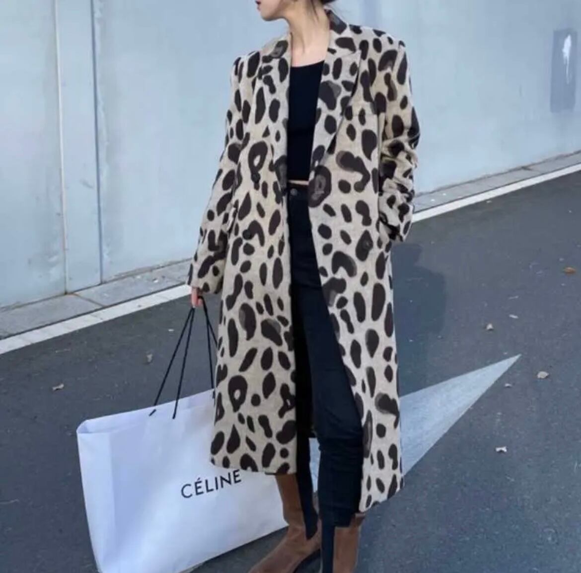 3サイズ / レオパードロングコート