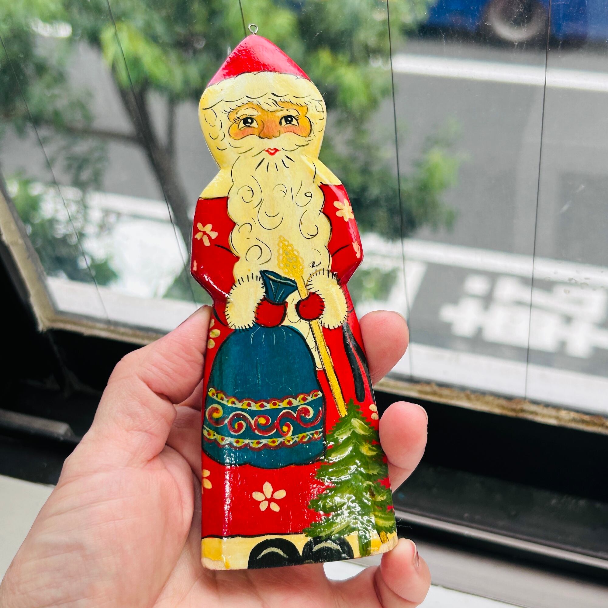 vintage 90s 木製サンタ・クリスマスオーナメント | Milo Antiques