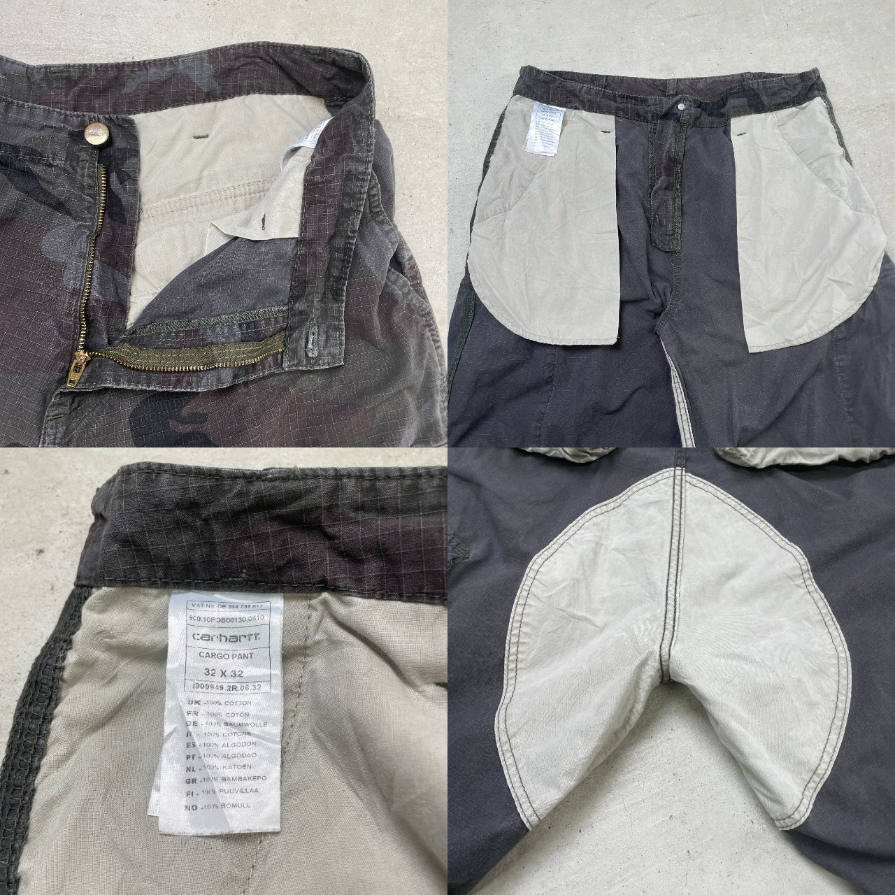 Carhartt カーハート リップストップ 迷彩 カーゴパンツ メンズW32 