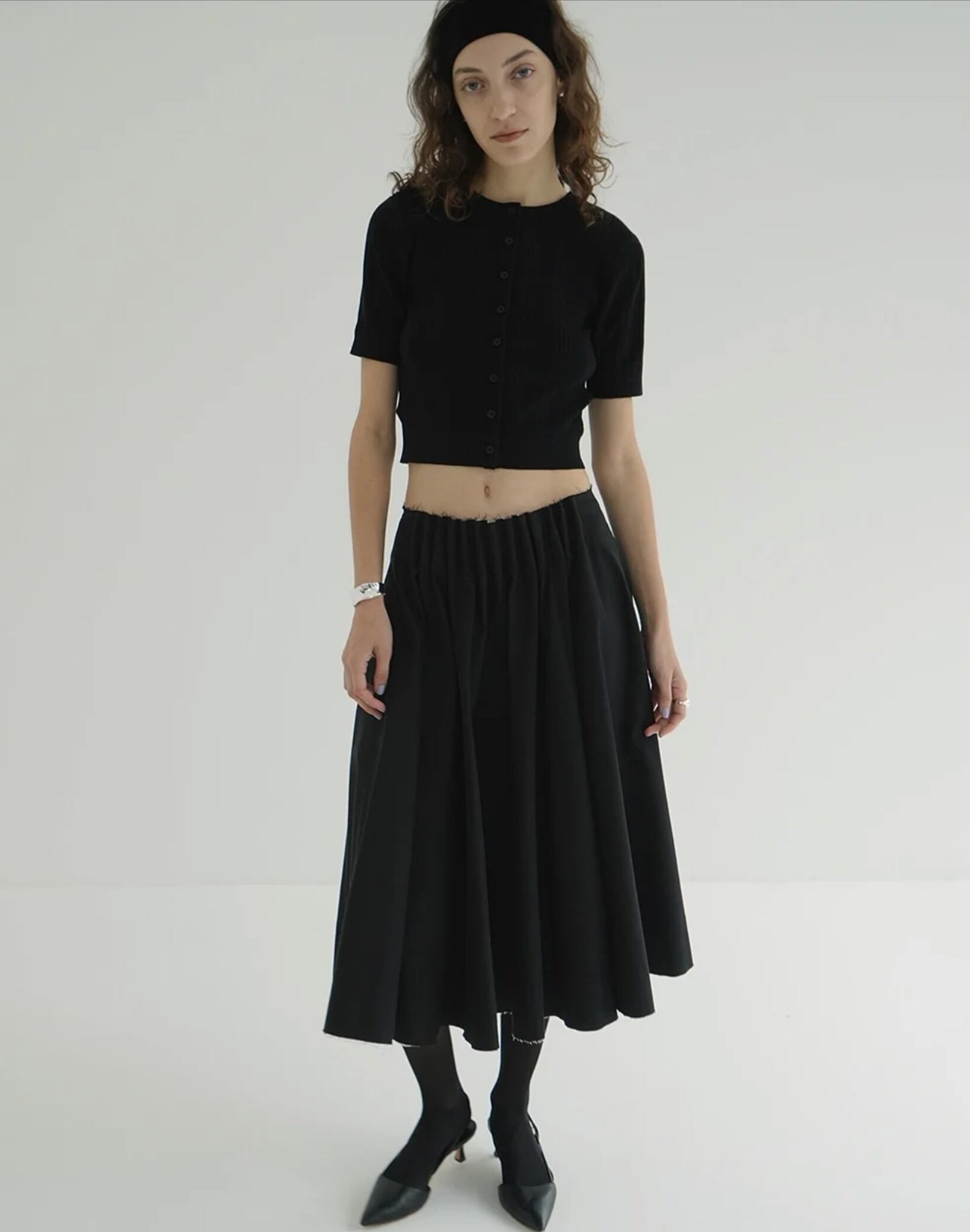 CLANE TUCK DETAIL FLARE SKIRT | FLICKA ASHIYA