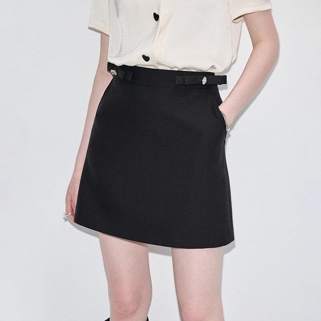 Ribbon waist mini skirt　B609