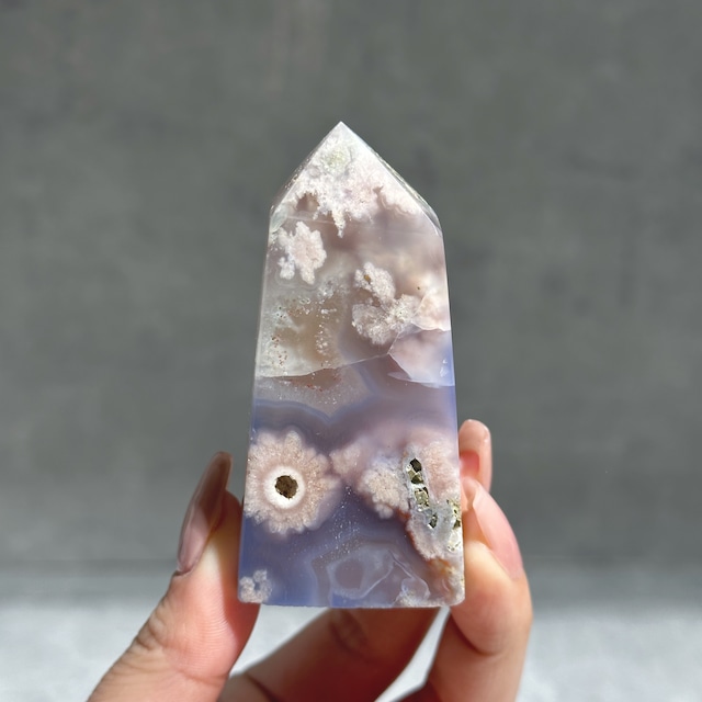 ブルーフラワーアゲート タワー型 01◇Blue Flower agate◇天然石・鉱物・パワーストーン