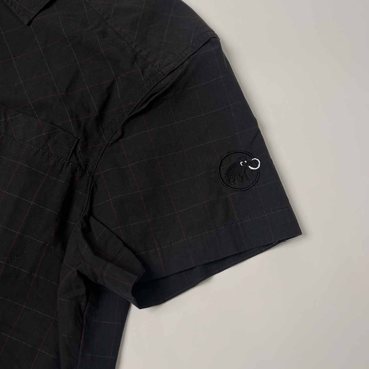 MAMMUT マムート チェック柄 半袖シャツ M/チャコールグレー メンズ アウトドア