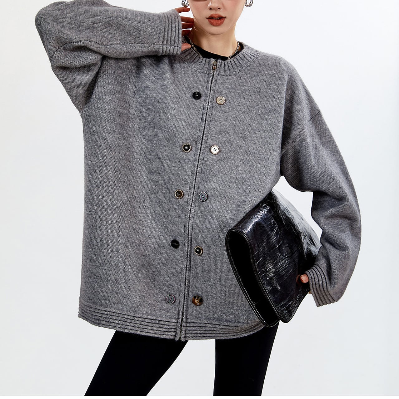 Oversized Knit Cardigan L00294
