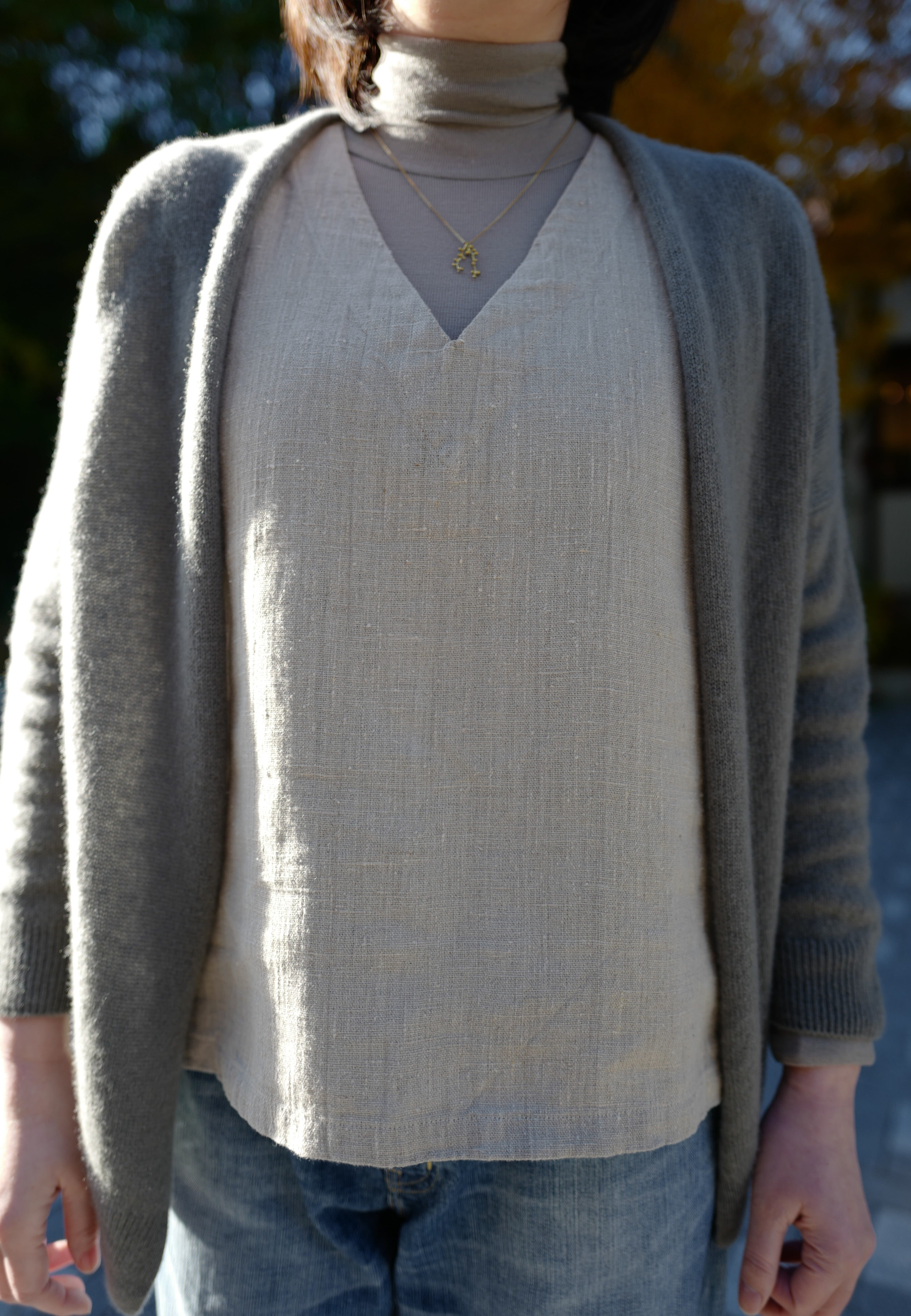 evameva カシミア　ウールカーディガン evameva (エヴァムエヴァ) Wool cashmere cardigan / ウールカシミア