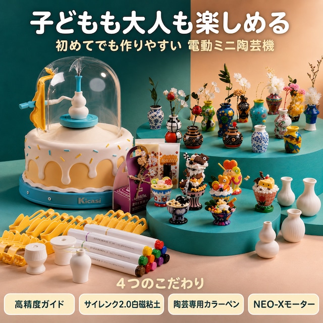 JT23 子ども用ミニ陶芸機 DIYキット 豪華ギフトボックス|高精度ガイド JT23 子ども用ミニ陶芸機 DIYキット 豪華ギフトボックス|高精度ガイド