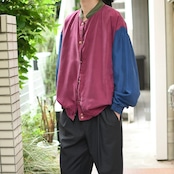 snap button type switching design silk blouson