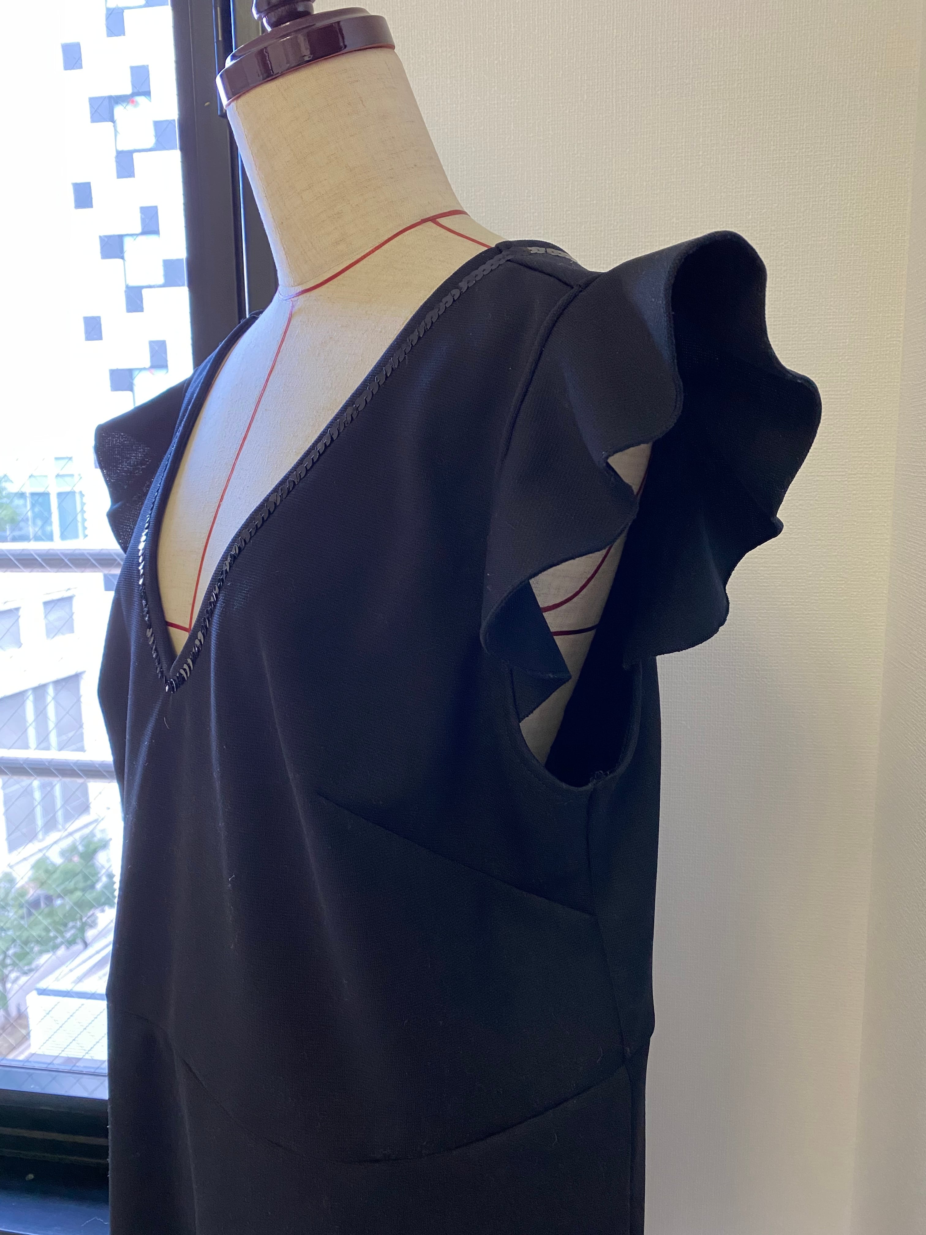 橋本様別注2Lサイズ・丈20ｃプラス【型紙販売】お袖フリルのジャンパースカート