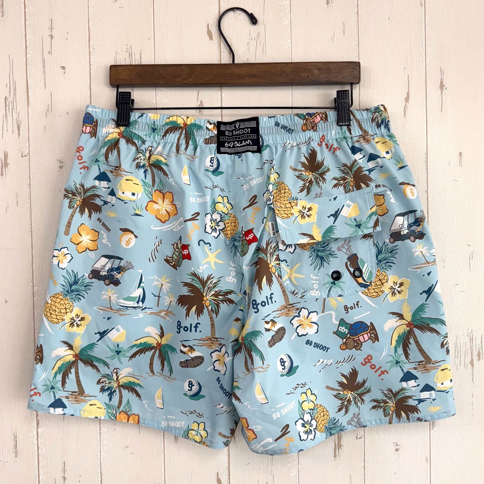 8G SHOOT×69slam ALOHA SHORT PANTS -BLUE- | 8G SHOOT WEBSTORE