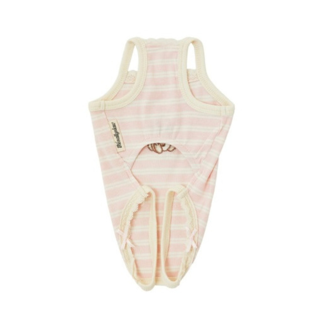 【予約】[ thesallyslaw ] Bunny Romper｜Pink Milk Stripe - 13