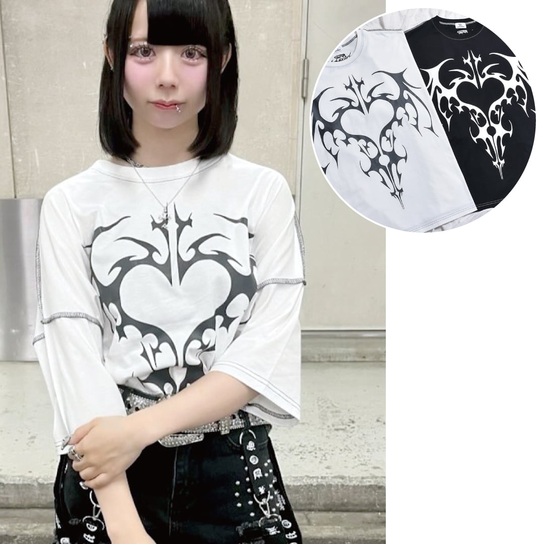 送料無料】ハートトライバルWING ステッチTシャツ | VOLCAN&APHRODITE