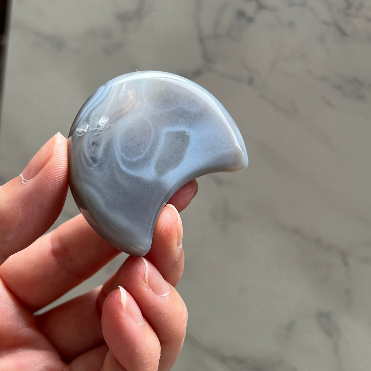 ドゥルージーアゲート４＊ムーンシェイプ＊月型＊天然石インテリア＊パワーストーン＊置き物