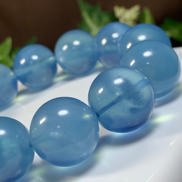 ー鑑別書付属ー希少な大玉☆最大約18.5mm 色濃く透明度高いプレミアム・アクアマリン ブレスレット