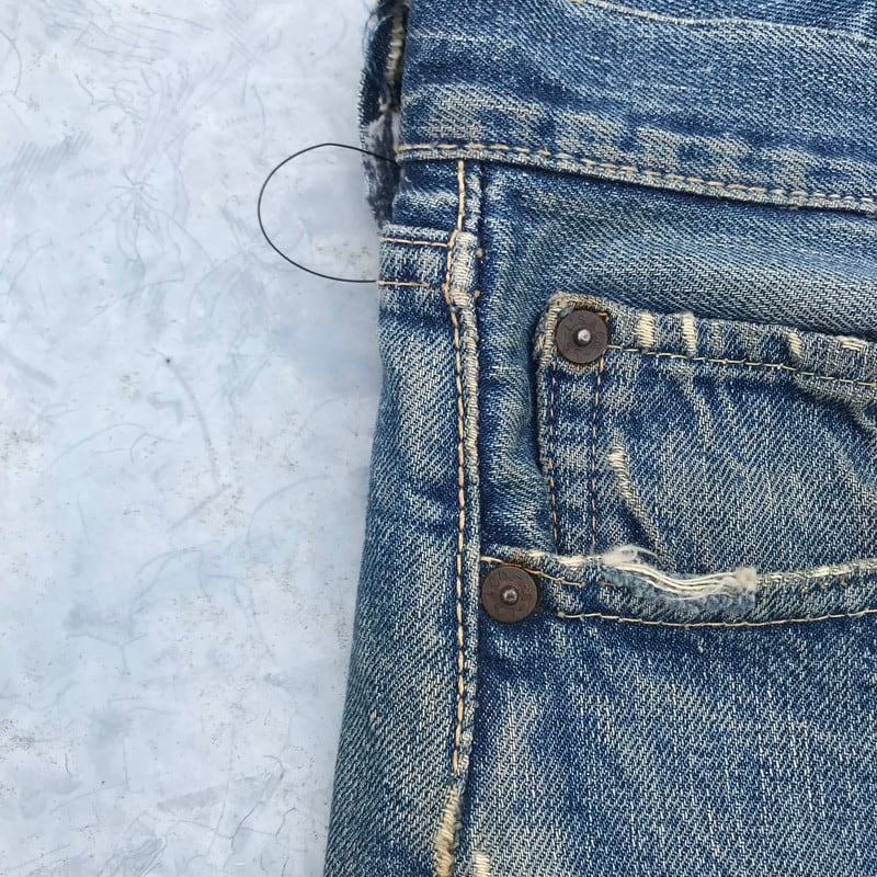50's LEVI'S リーバイス 501XX オリジナル 革パッチ 両面赤タブ V