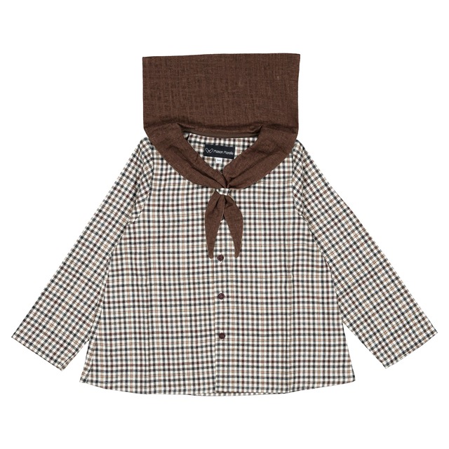 ご予約【MaisonMarelle】送料無料Shirt MONGE - brown collar