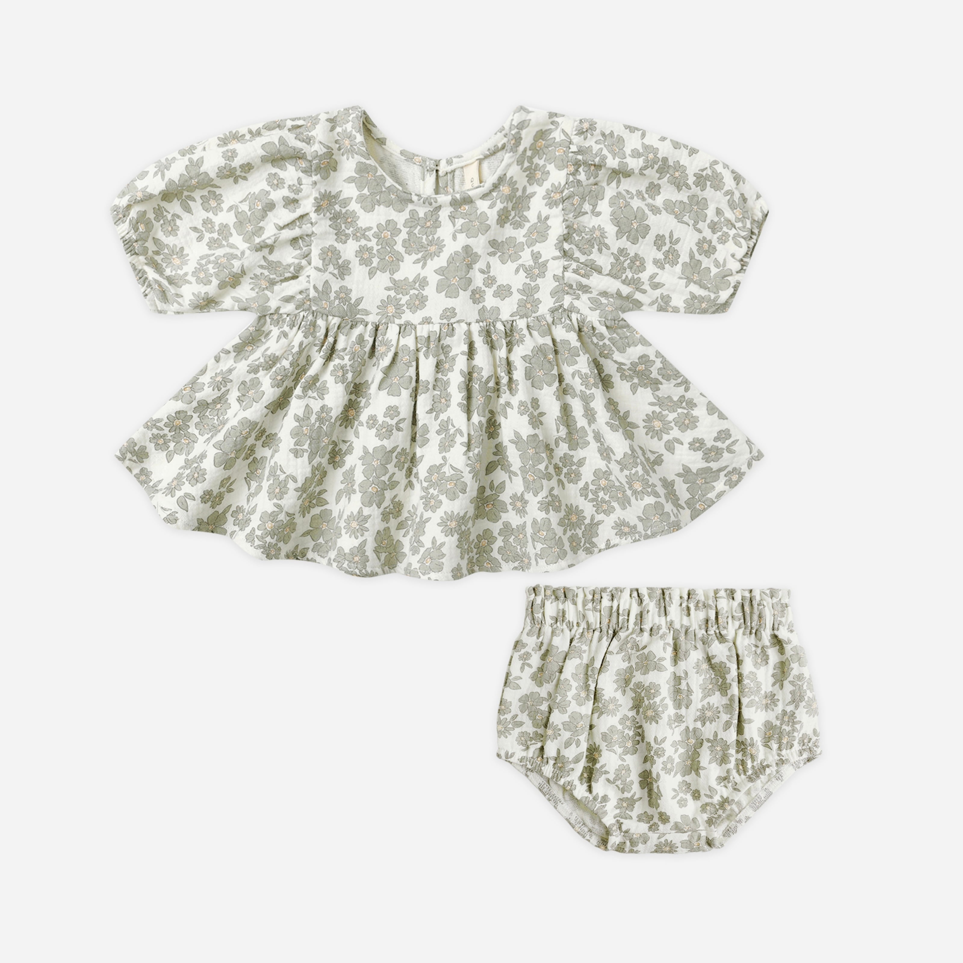 Quincy Mae(クインシーメイ) / 25aw FRANCY SET / GREEN FLORAL / 12-18M・18-24M・2-3Y