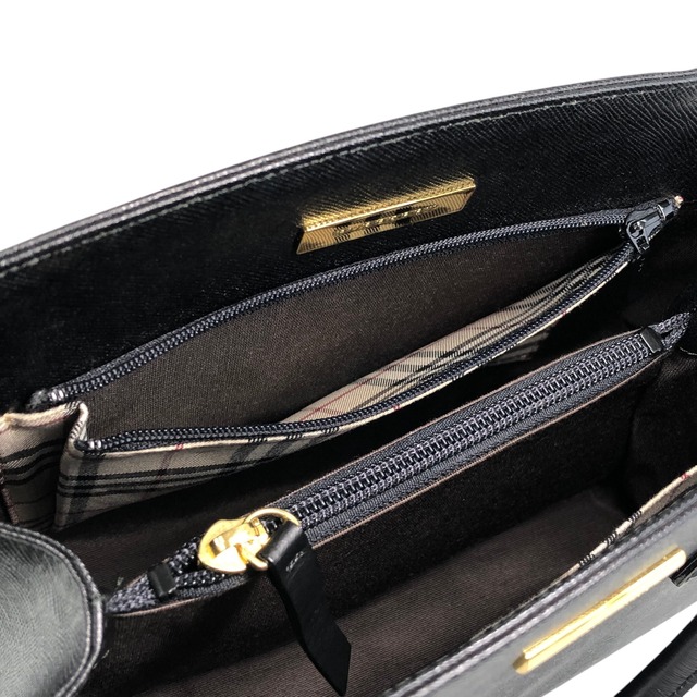BURBERRY バーバリー ハンドバッグ ブラック ロゴ レザー vintage ヴィンテージ オールド imtu4e