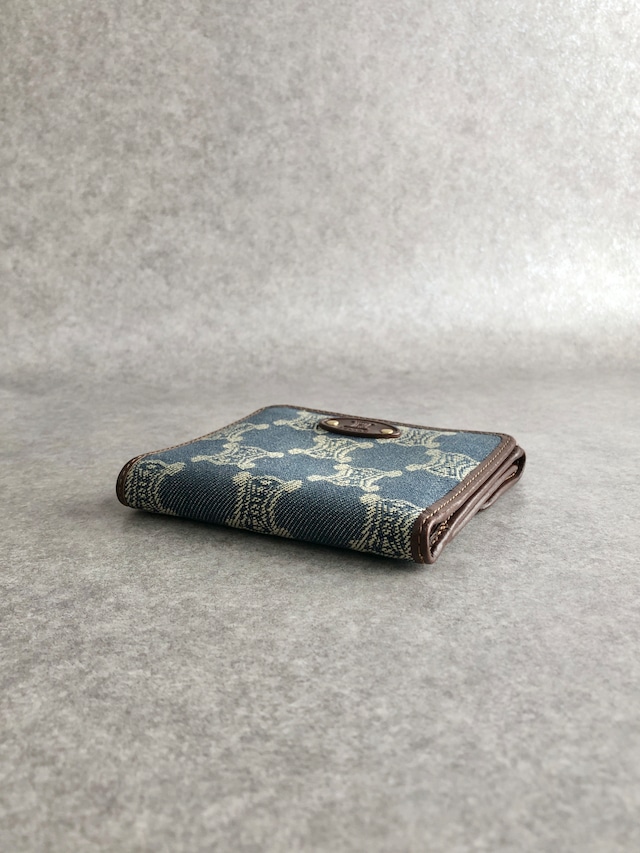 CELINE セリーヌ パリマカダム 財布 インディゴ ブラゾン キャンバス 2つ折り vintage ヴィンテージ オールド y56tva