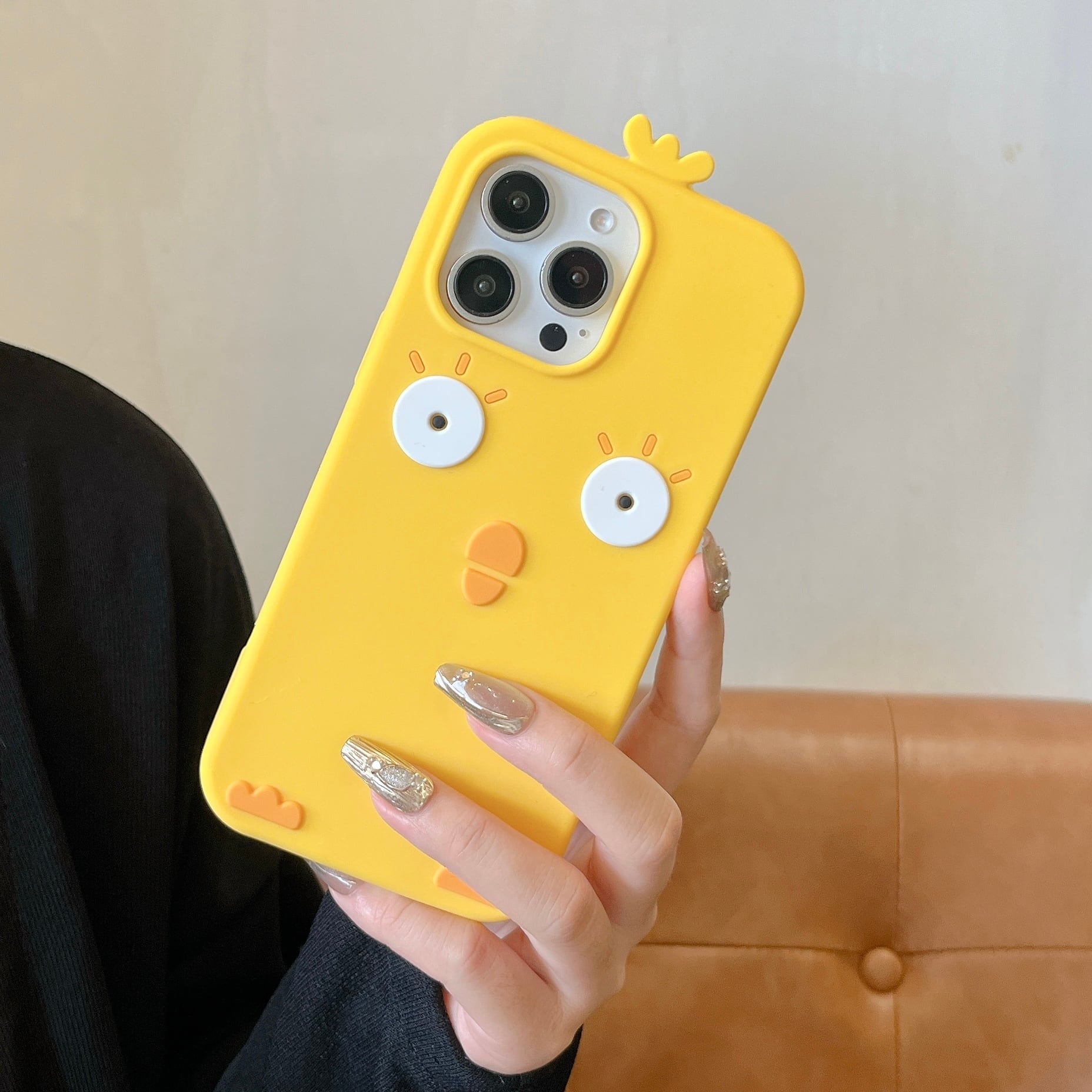 くま＆ニワトリ iPhone18 17 16 15 14 13 ケース シリコン かわいい