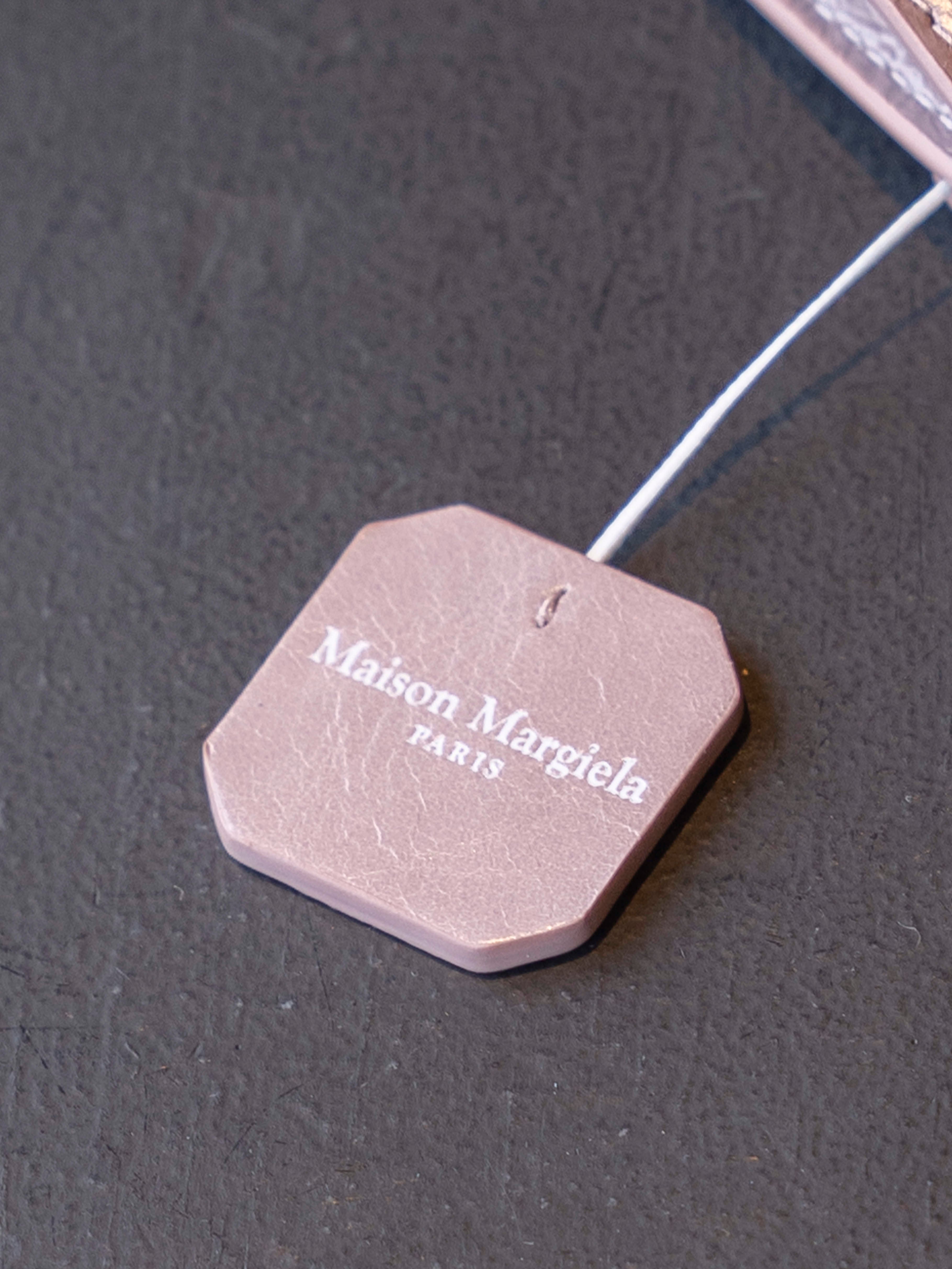 MAISON MARGIELA 4 STITCH LEATHER TEA BAG CHARM Pink