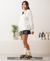 ◆ガール＆ネコ フェイクスエード ジップパーカー◆si10700725