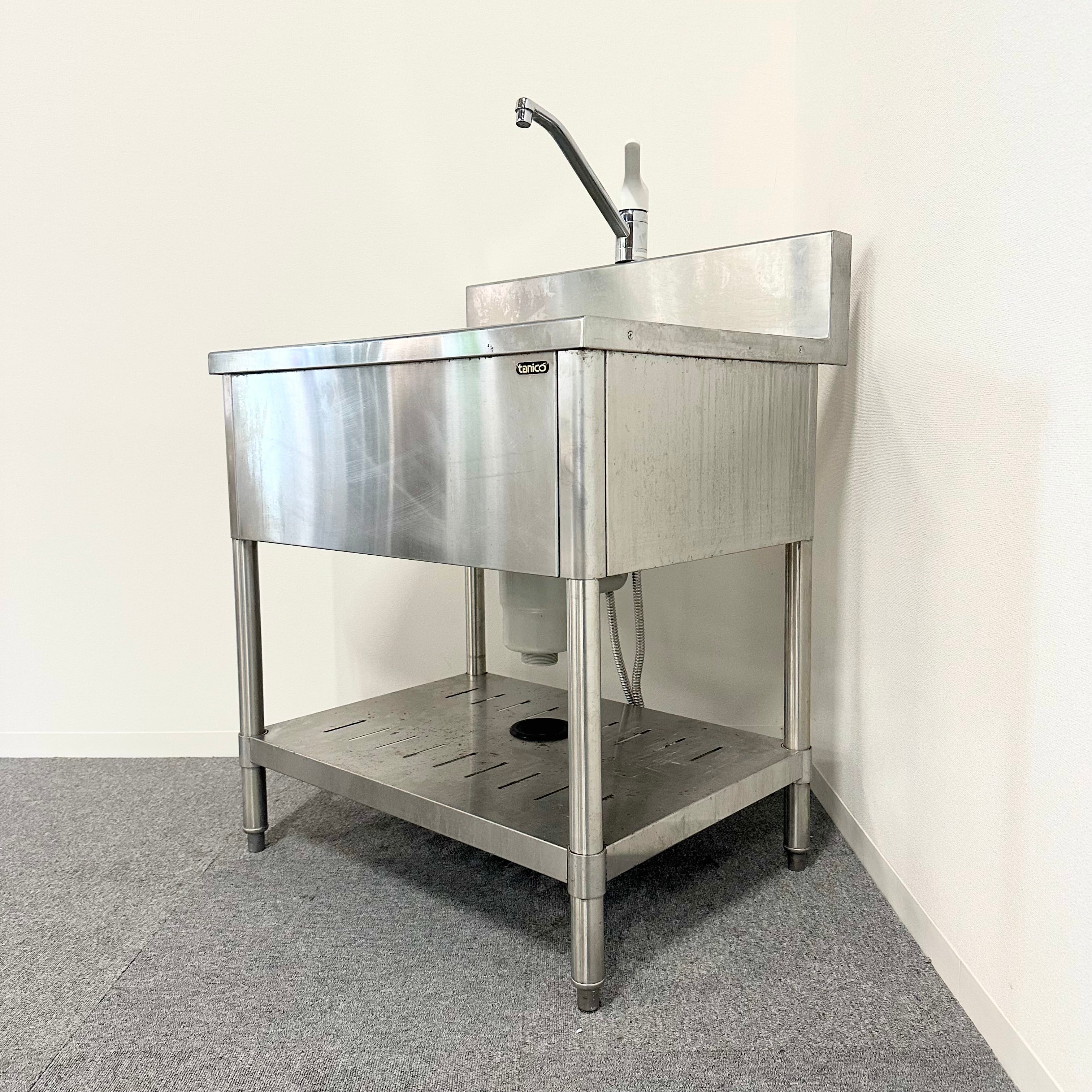 【tanico】タニコー 1層シンク ステンレス製 流し台 業務用 厨房機器 W450×D600×H800 Y0261 tanico】タニコー 1層シンク ステンレス製 流し台 業務用 厨房機器