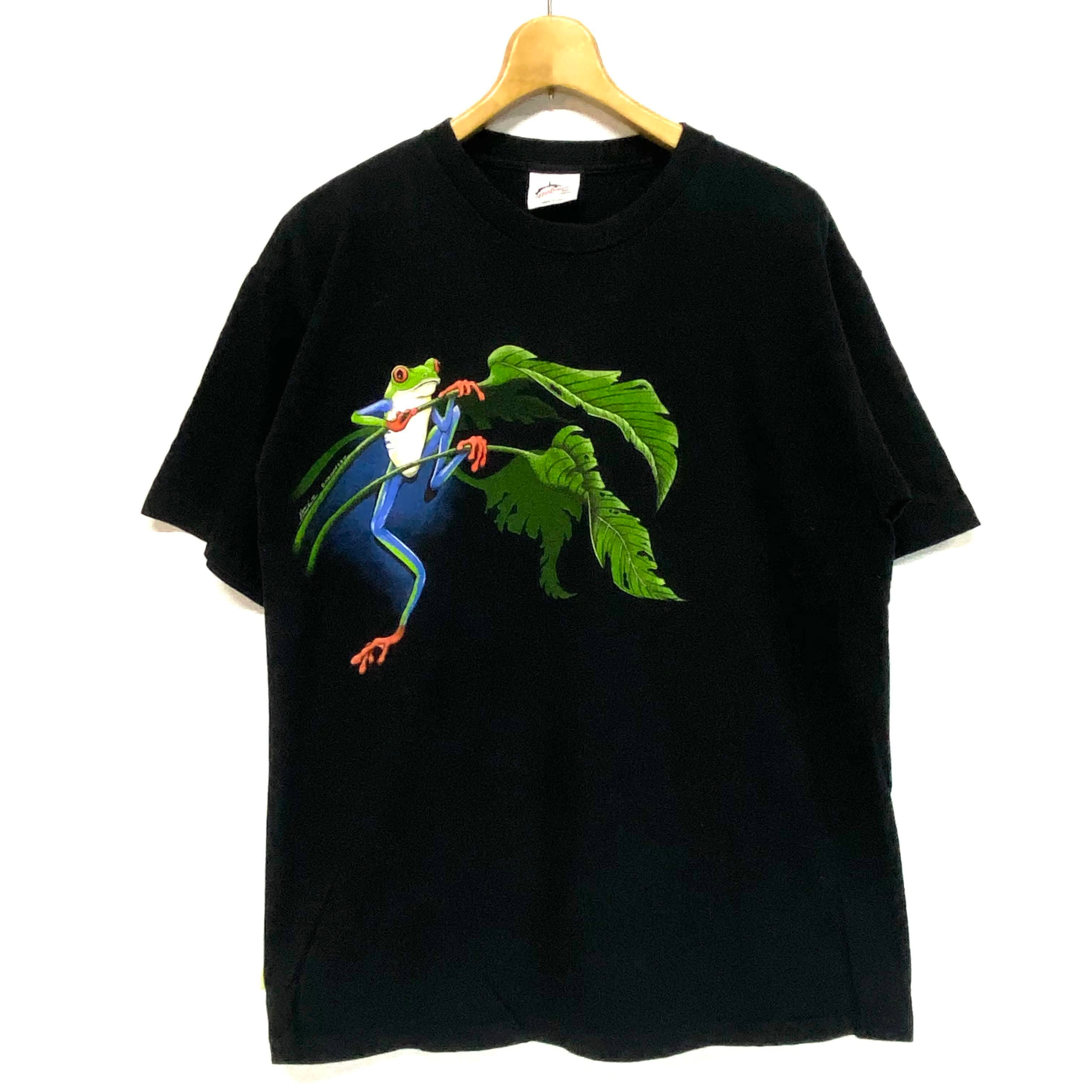 90年代 ヴィンテージ USA製 Harlequin カエル柄 Frog プリントTシャツ 